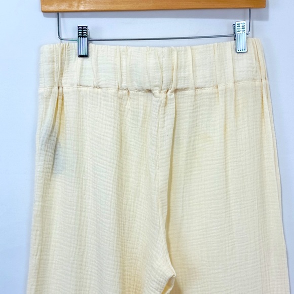One 5 One -  Cream Gauze Pant High Rise Wide Leg Elastic Back Small NWT - Picture 7 of 8